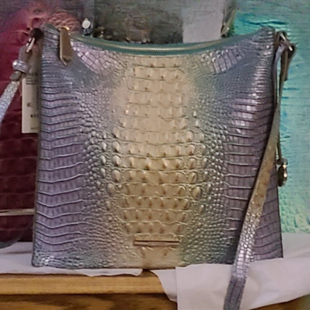 NWT Brahmin Katie Melbourne Green Multi Ombre Crossbody Purse Handbag - Picture 6 of 7